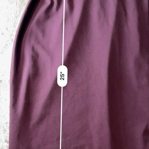 EXPRESS Burgundy Classic Cap Sleeve Slit Pencil Dress Large Fitted Cocktail - Picture 4 of 15